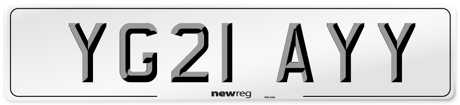 YG21 AYY Number Plate from New Reg